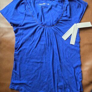 Calvin Klein Jeans Royal Blue Beaded Tee NWT Size L